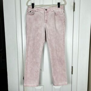 Chico’s Platinum Denim Blush Pink Dye Ultimate Fit Straight Leg Jeans